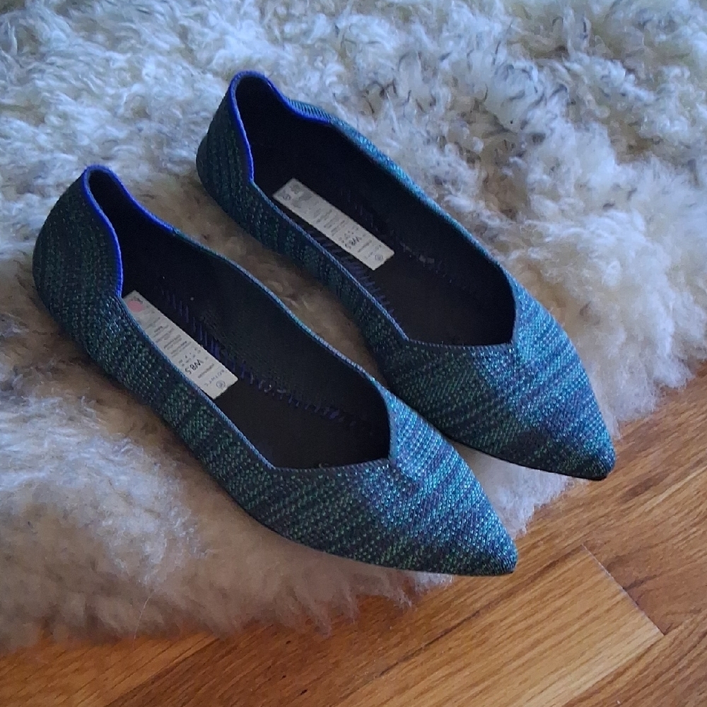 Rothy Blue Green Flats